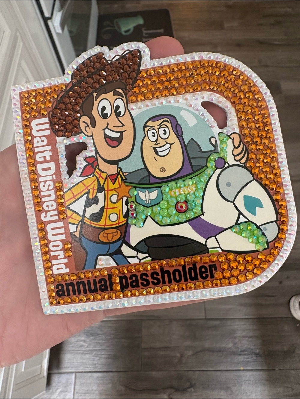 Walt Disney World Annual Passholder Woody & Buzz Bedazzled Magnet